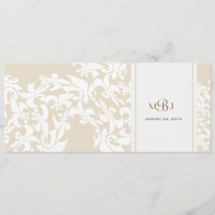 Modern elegance Ecru Fleur de Lis Bröllop Inbjudningar