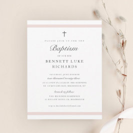 Modern elegance Girls Baptism-inbjudan