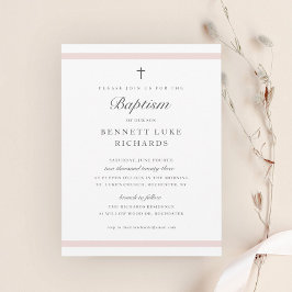 Modern elegance Girls Baptism Inbjudningar