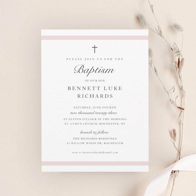 Modern elegance Girls Baptism Inbjudningar (Skapare uppladdad)