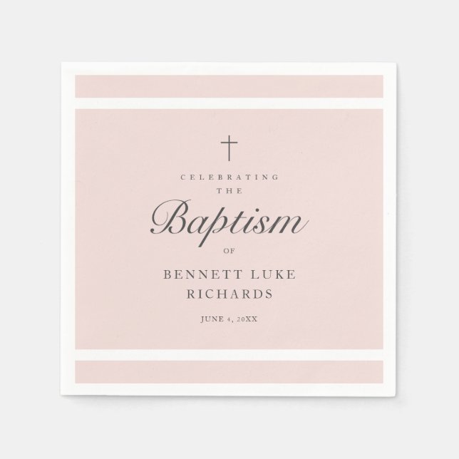 Modern elegance Girls Baptism Pappersservett (Framsidan)
