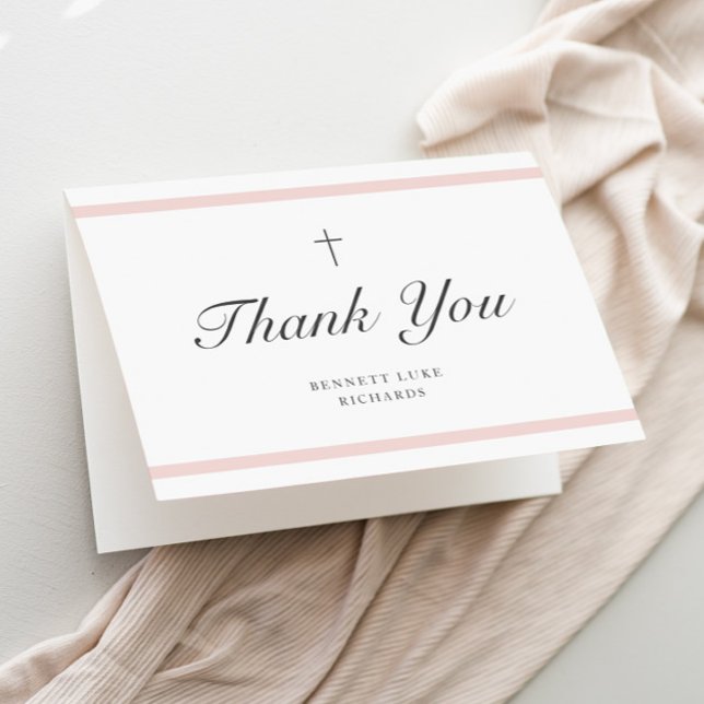 Modern elegance Girls Baptism Tack Kort (Girls photo baptism thank you card.)