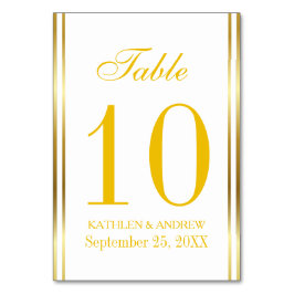 Modern Elegance Gold Table Number Seating Bordsnummer