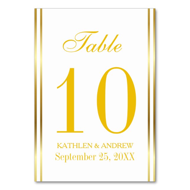 Modern Elegance Gold Table Number Seating  Bordsnummer (Framsidan)