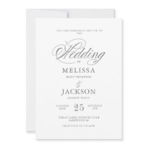 Modern Elegance golden Bröllop bröllopsinbjudan