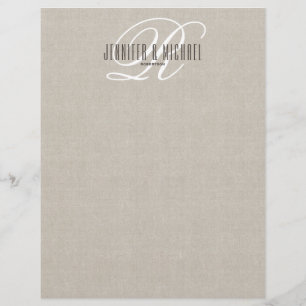 Modern Elegance Monogram Letterhead Brevhuvud