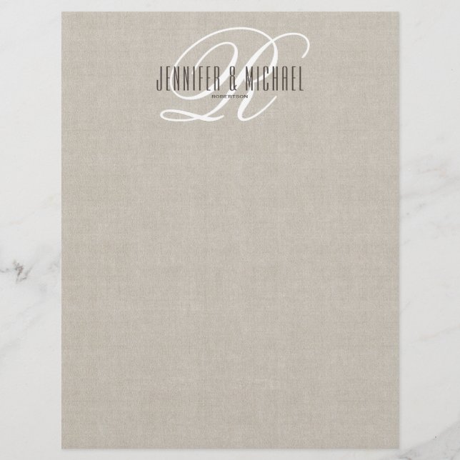 Modern Elegance Monogram Letterhead Brevhuvud (Framsida)