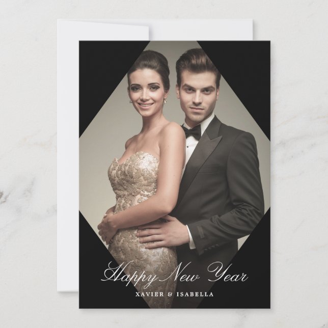 Modern Elegance New Year Photo Helgdag Julkort (Framsida)