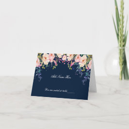 Modern Elegance Rosa Blommigt Bord Place Card Kort