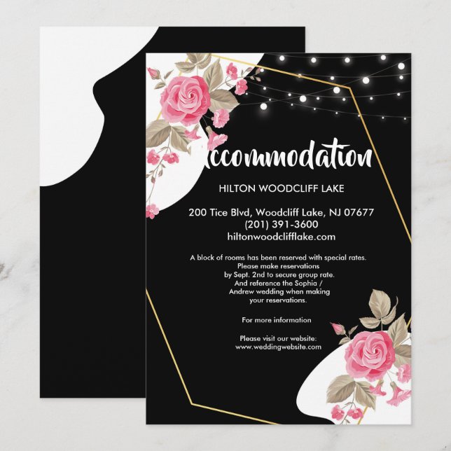 Modern Elegance Rosa Blommigt-hölje Inbjudningar (Fram/baksida)