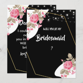 Modern Elegance Rosa Blommigt string lig Bridesmai Inbjudningar
