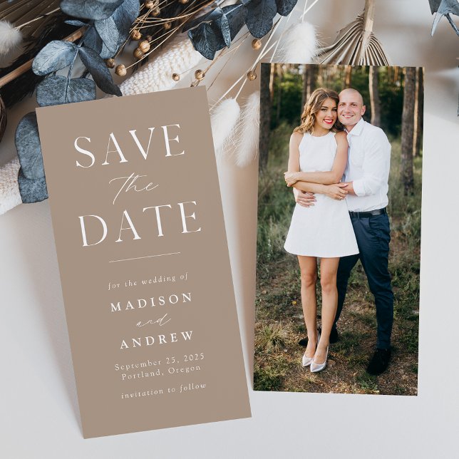 Modern elegance Taupe Photo Save Date (Skapare uppladdad)