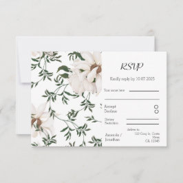 Modern Elegance Watercolor Vit ros Bröllop OSA Kort