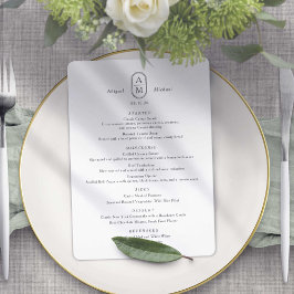 Modern elegans, enkel båge initialer bröllop meny