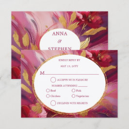 Modern Elegans: Fuchsia Rosa Guld RSVP OSA Kort