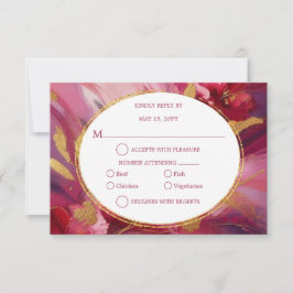 Modern Elegans: Fuchsia Rosa Guld RSVP OSA Kort