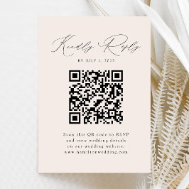 Modern Elegans Kräm QR-kod RSVP Tilläggskort