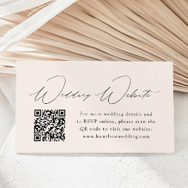 Modern Elegans Krämbröllopswebbplats QR-kod Tilläggskort
