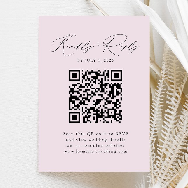 Modern Elegans Lavendel QR-kod RSVP Tilläggskort (Skapare uppladdad)