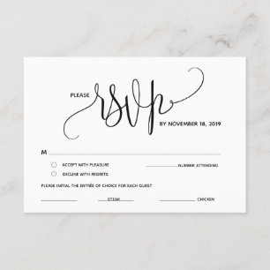 Modern elegans RSVP (svar) bifogad kort