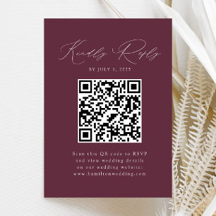 Modern Elegans Vin QR-kod RSVP Tilläggskort