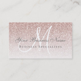 Modern elegansMonogram för rosa guld- glitter Visitkort