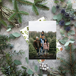 Modern Elegant 1-fotojulskript Julkort