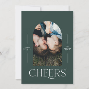 Modern elegant 1-fototypografi grönt jul