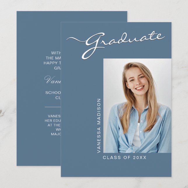 Modern Elegant | 1 Photo Grad Meddelande (Fram/baksida)