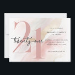Modern Elegant 21:a födelsedag Inbjudningar<br><div class="desc">Modern 21:a födelsedag med enkel design med typografi av chic och elegant.</div>
