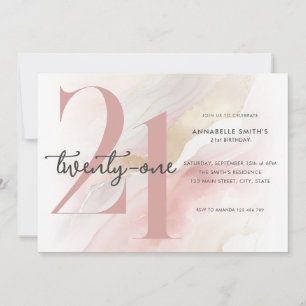 Modern Elegant 21:a födelsedag Inbjudningar
