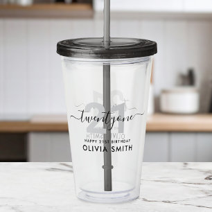 Modern Elegant 21:a födelsedag Take Away Mugg