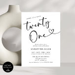 Modern Elegant 21:a födelsedagen Party Inbjudningar<br><div class="desc">Fira i stil med vår moderna Elegant 21:a födelsedagsinbjudan! Den här inbjudan har en elegant design med fet typografi och sofistikerade accenter och fångar perfekt entusiasmen för att nå en så viktig milstolpe. Oavsett om du planerar en chic soirée eller ett firande som fyllts i roligt, anger den här inbjudan...</div>
