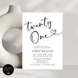 Modern Elegant 21:a födelsedagen Party Inbjudningar<br><div class="desc">Fira i stil med vår moderna Elegant 21:a födelsedagsinbjudan! Den här inbjudan har en elegant design med fet typografi och sofistikerade accenter och fångar perfekt entusiasmen för att nå en så viktig milstolpe. Oavsett om du planerar en chic soirée eller ett firande som fyllts i roligt, anger den här inbjudan...</div>