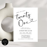 Modern Elegant 21-årsfest Inbjudningar<br><div class="desc">Fira i stil med vår moderna eleganta 21-årsfestinbjudan! Med en snygg design med fet typografi och sofistikerade accenter fångar denna inbjudan perfekt upp spänningen över att nå en sådan stor milstolpe. Oavsett om du planerar en chic soaré eller en rolig fest, sätter denna inbjudan tonen för en oförglömlig 21-årsdag. Anpassa...</div>