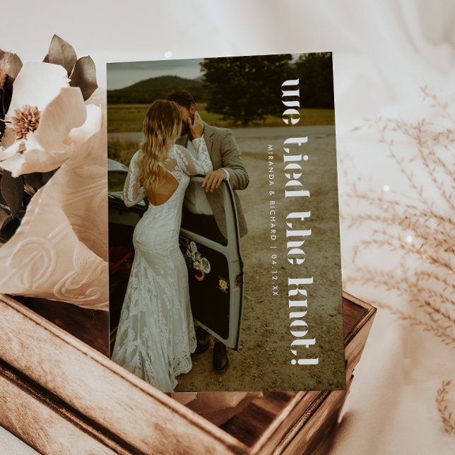 Modern Elegant 2-Foto Bröllops Elopement Meddelande (Skapare uppladdad)