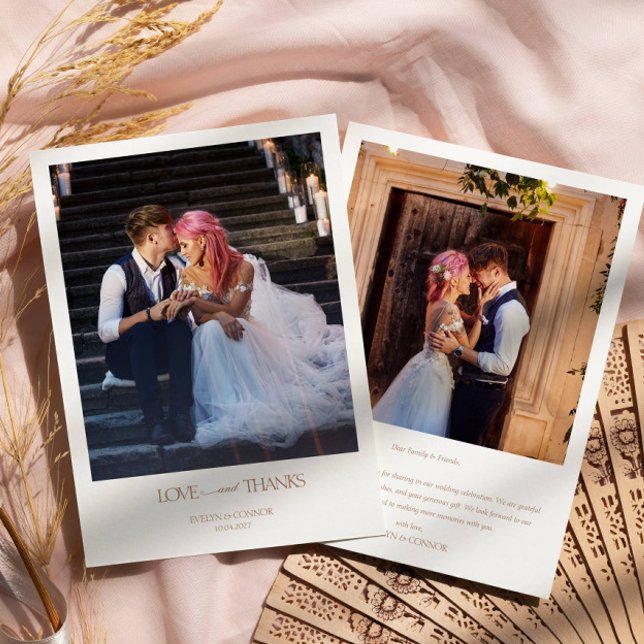 Modern Elegant 2 Fotos Typografi meddelande Bröllo (Skapare uppladdad)