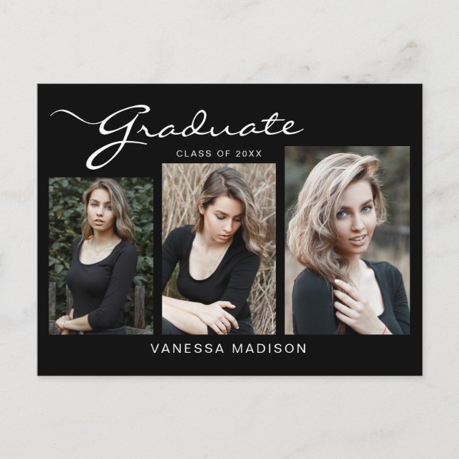 Modern elegant | 3 Fotomeddelande Vykort (Framsida)