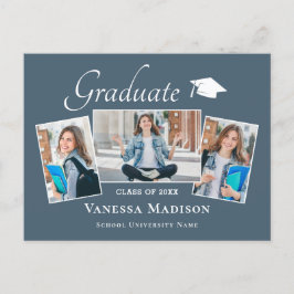 Modern | Elegant 3 Meddelande om fotot Studenten Vykort