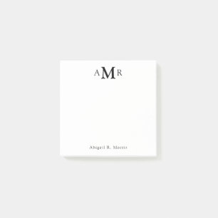 Modern Elegant 3 Monogram - startkontor för företa Post-it Block