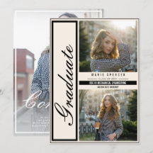 Modern Elegant 3 Photo Collage Beige Studenten