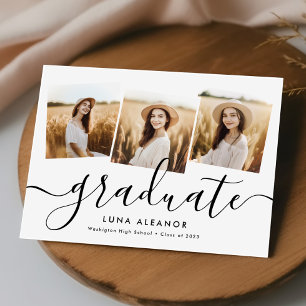 Modern Elegant 4 Photo Collage Script Studenten Meddelande
