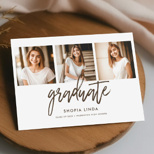 Modern Elegant 4 Photo Collage Script Studenten Meddelande
