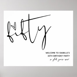 Modern Elegant 50:e födelsedagens välkomstskylt Poster