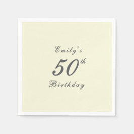 Modern Elegant 50th Birthday Party Paper Pappersservett