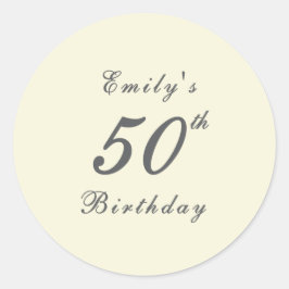 Modern Elegant 50th Birthday Party Runt Klistermärke