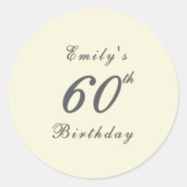 Modern Elegant 60-årsfest Runt Klistermärke
