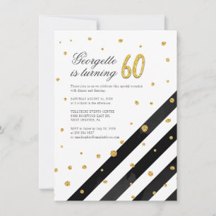Modern Elegant 60:e födelsedagen Inbjudningar