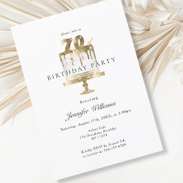 Modern, elegant 70. födelsedagsinbjudan inbjudningar