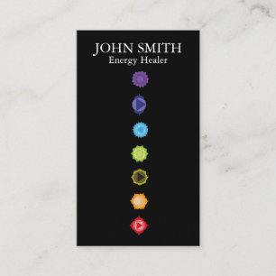 Modern Elegant 7 Chakras Kundalini Healer Rainbow Visitkort